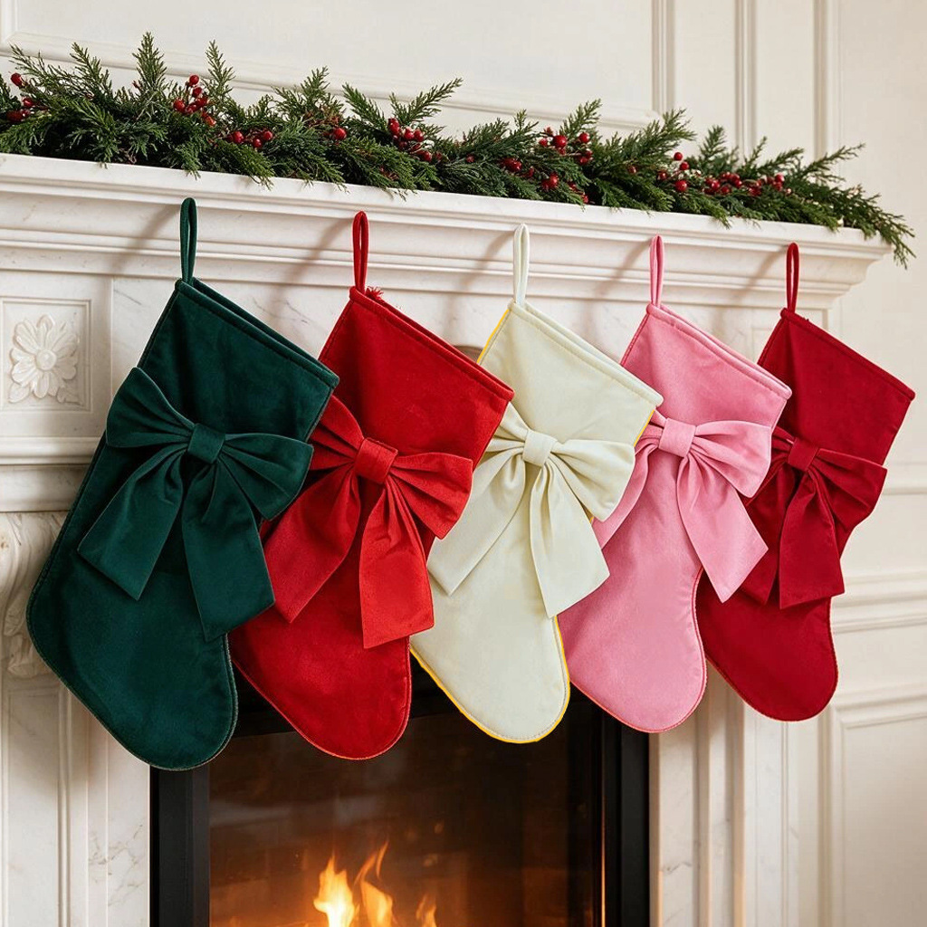 Christmas Stocking Hanging - 1 pieza de calcetines navideños, bolsas