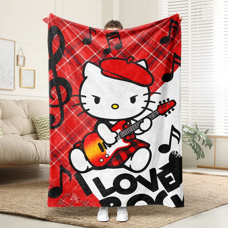 Christmas Throw Blanket - Manta Sanrio Hello Kitty Rock Star,