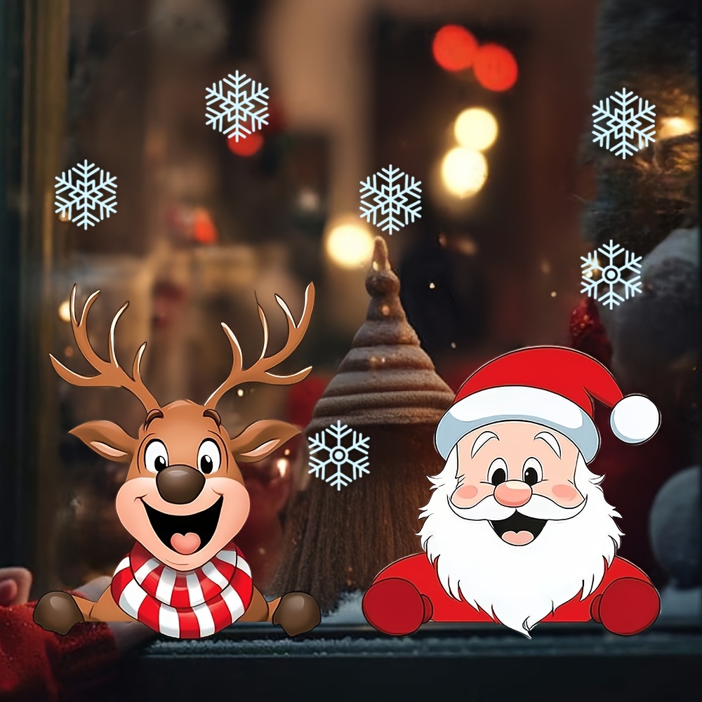 Snowflake Window Decal - Pegatinas Navideñas para Ventanas - Renos,