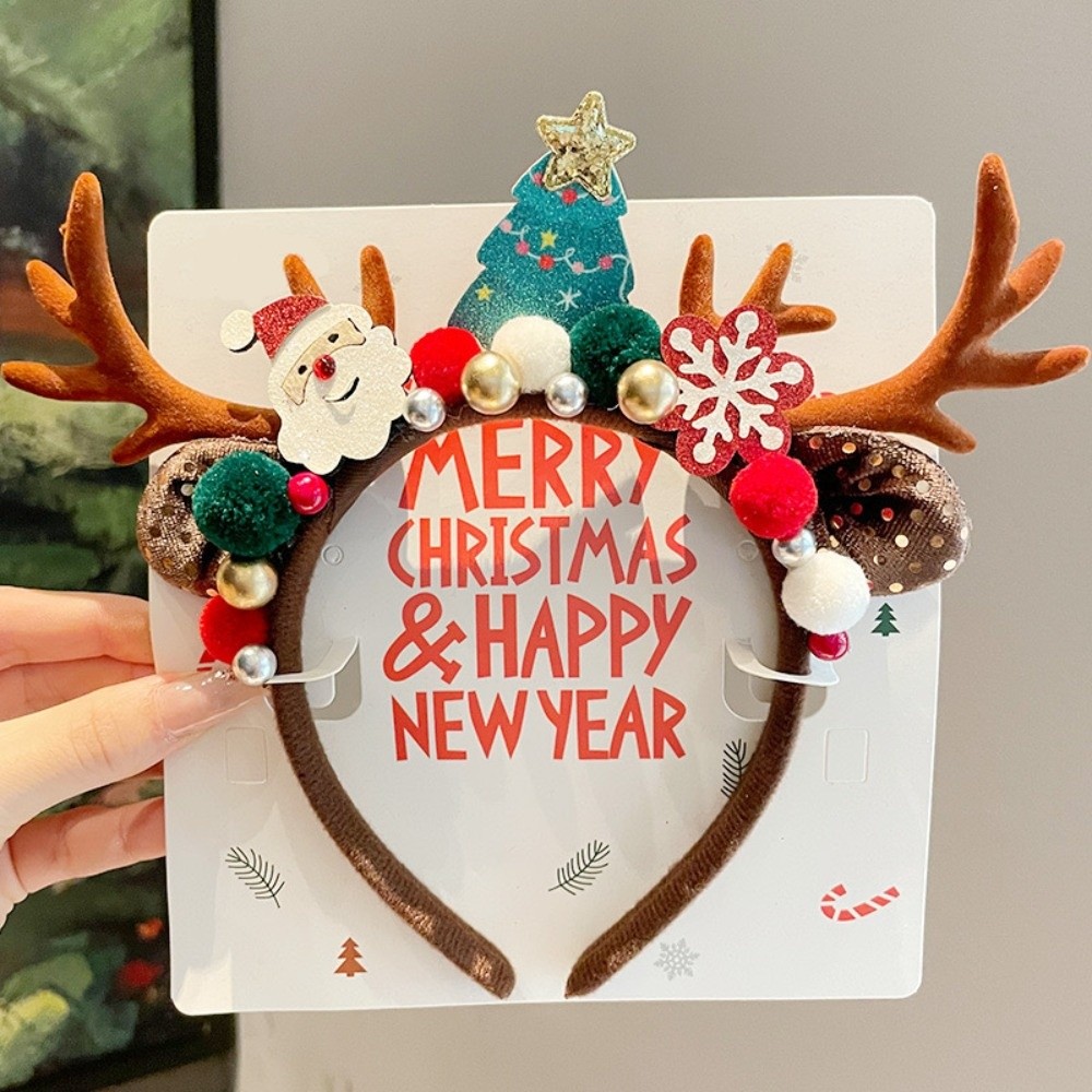 Reindeer Antlers Headband - Linda Diadema de Terciopelo Rojo con