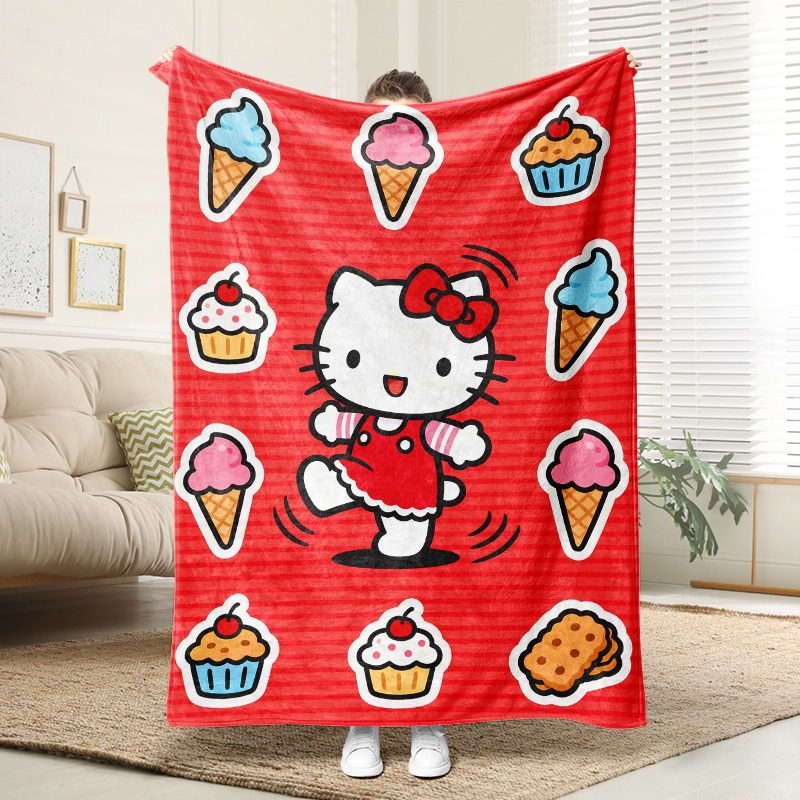Christmas Throw Blanket - Manta de Sanrio Hello Kitty con