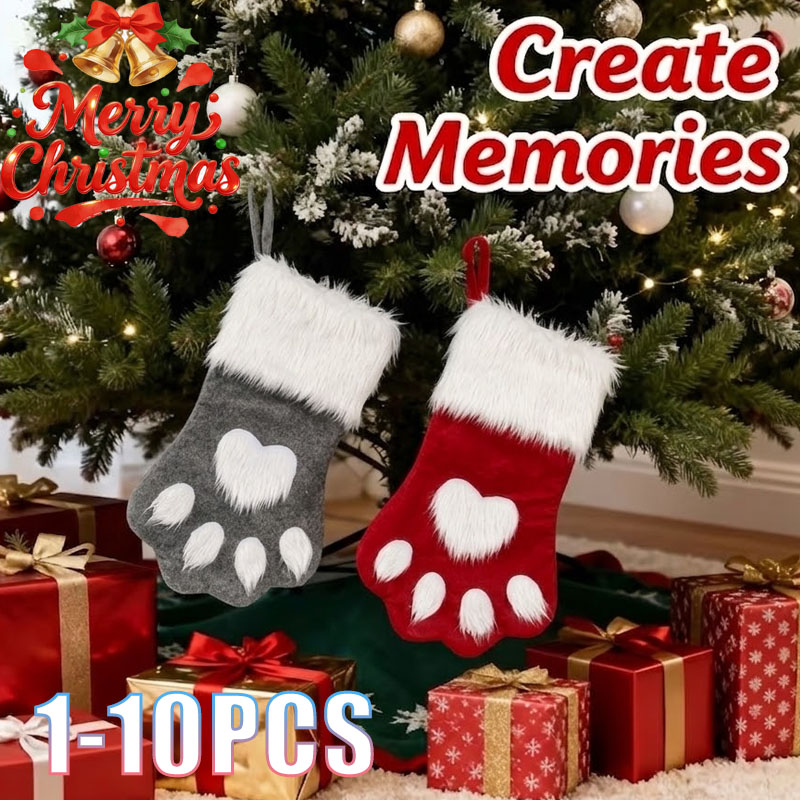Christmas Stocking Hanging - 1-10 piezas de calcetines navideños para
