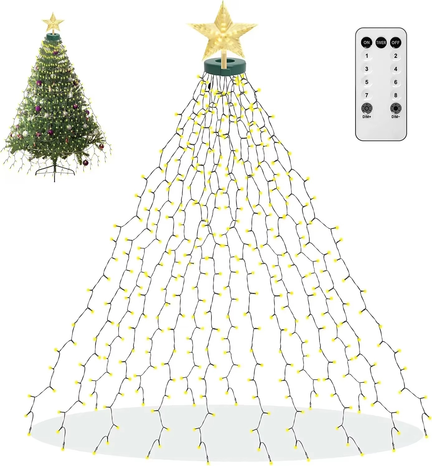 Luces de anillo para árbol de  - Star Tree Topper reseña y precio
