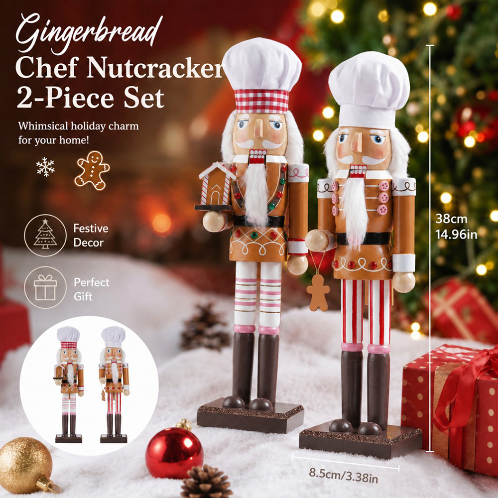Adorno Navideño de Madera de 3 - Nutcracker Figurine reseña y precio