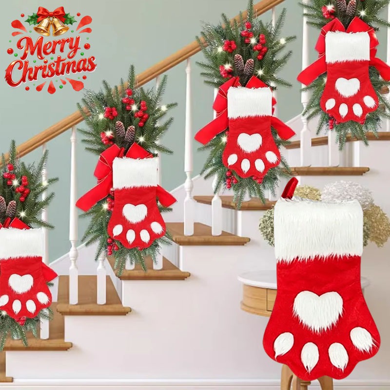 Calcetín navideño de terciopel - Christmas Stocking Hanging reseña y precio