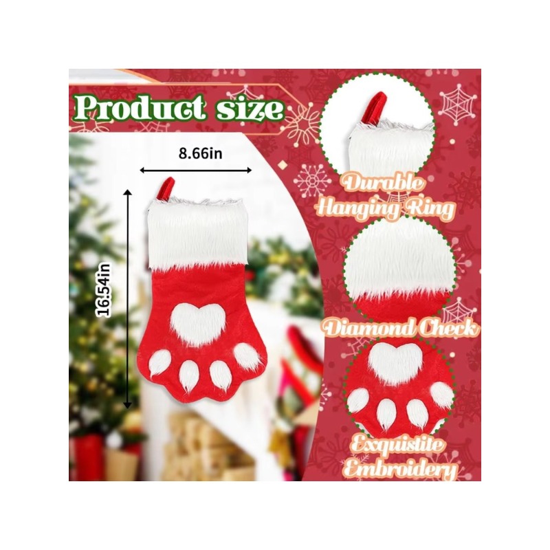 Calcetín navideño de terciopel - Christmas Stocking Hanging reseña y precio