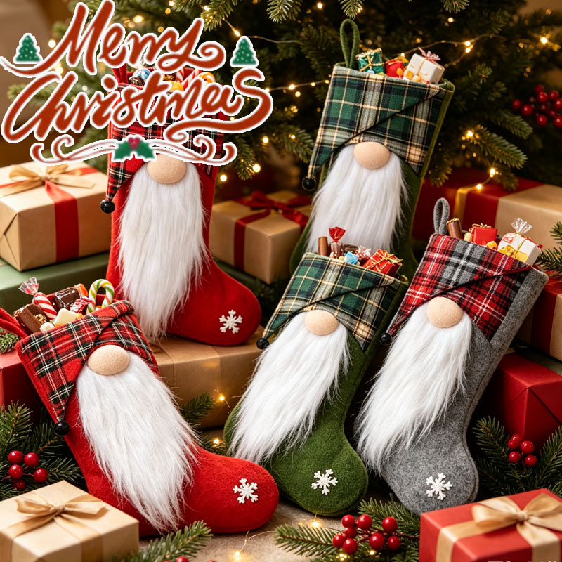 1-4 Bolsas de Regalo Navideñas - Christmas Stocking Hanging reseña y precio